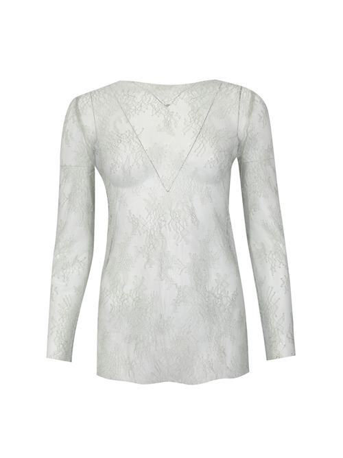 Camicia in pizzo ricamato floreale Avorio ALBERTA FERRETTI | A0218 66200483